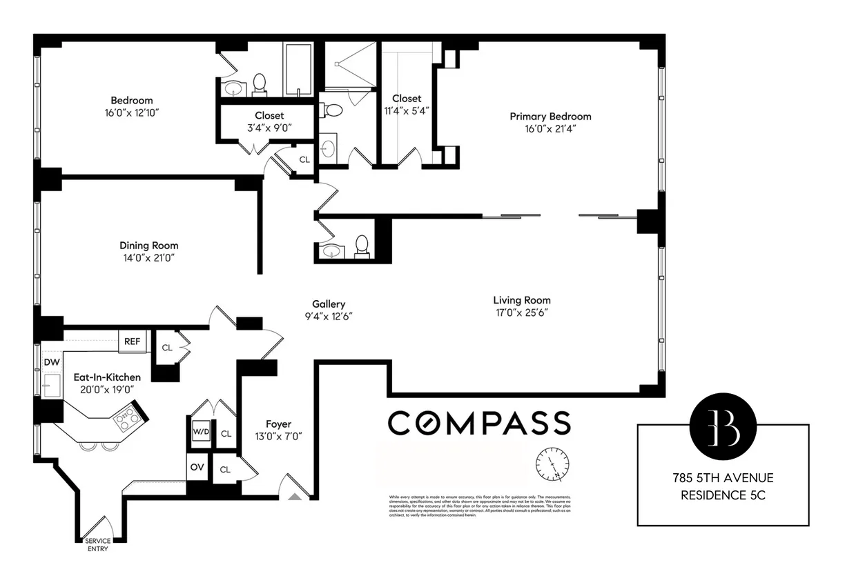 New York City Real Estate | View 785 5th Avenue, 5C | Floorplan 1
