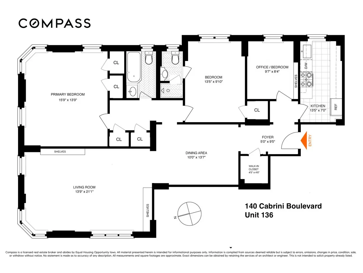 New York City Real Estate | View 140 Cabrini Boulevard, 136 | Floorplan