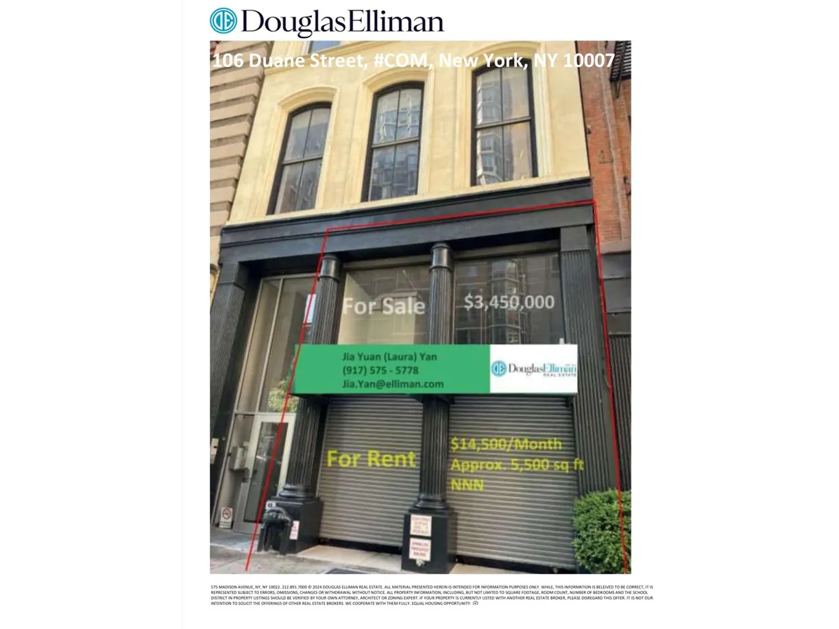 New York City Real Estate | View 106 Duane Street, COM | 4 Baths