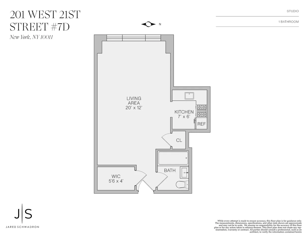 New York City Real Estate | View 201 W 21st Street, 7D | Floorplan