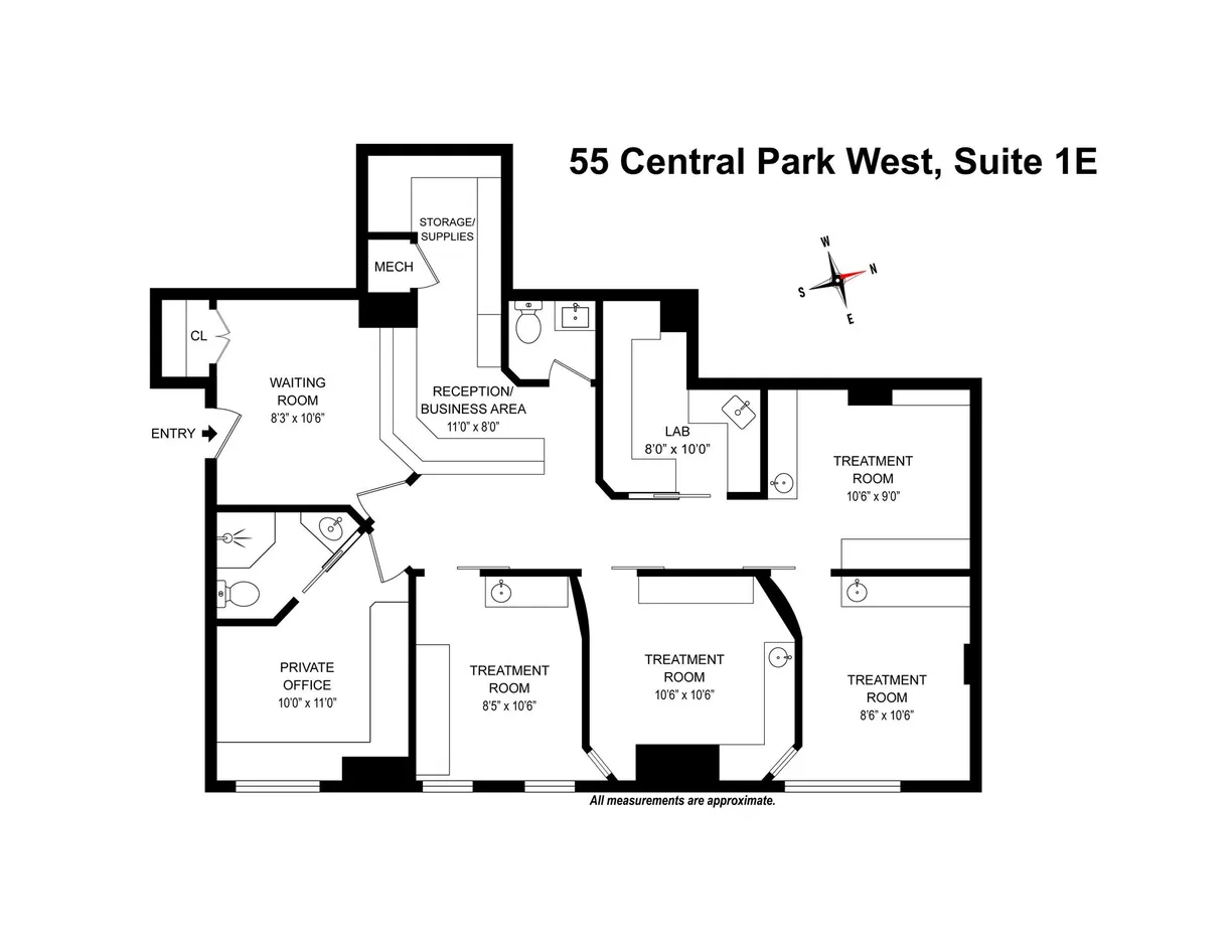 New York City Real Estate | View 55 Central Park W, 1E | Floorplan 1