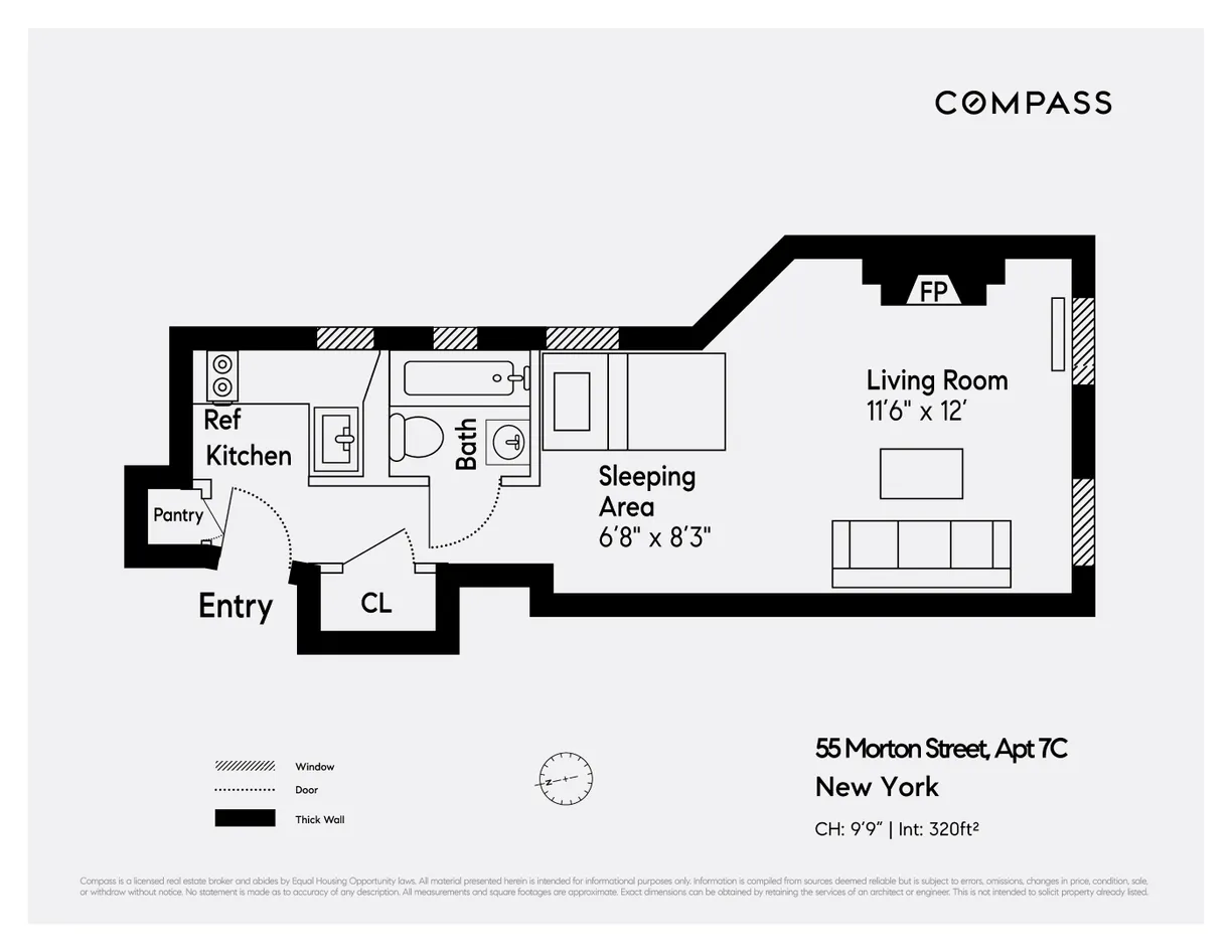 New York City Real Estate | View 55 Morton Street, 7C | Floorplan