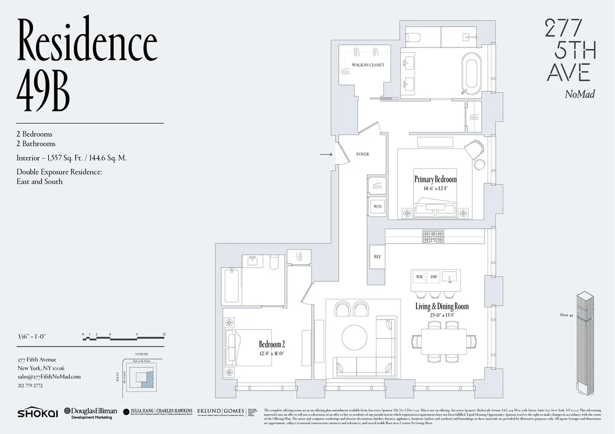 New York City Real Estate | View 277 5th Avenue, 49B | Floorplan