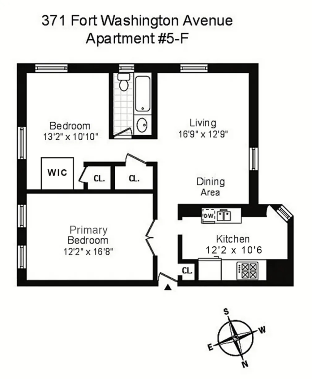 New York City Real Estate | View 371 Fort Washington Avenue, 5F | Floorplan