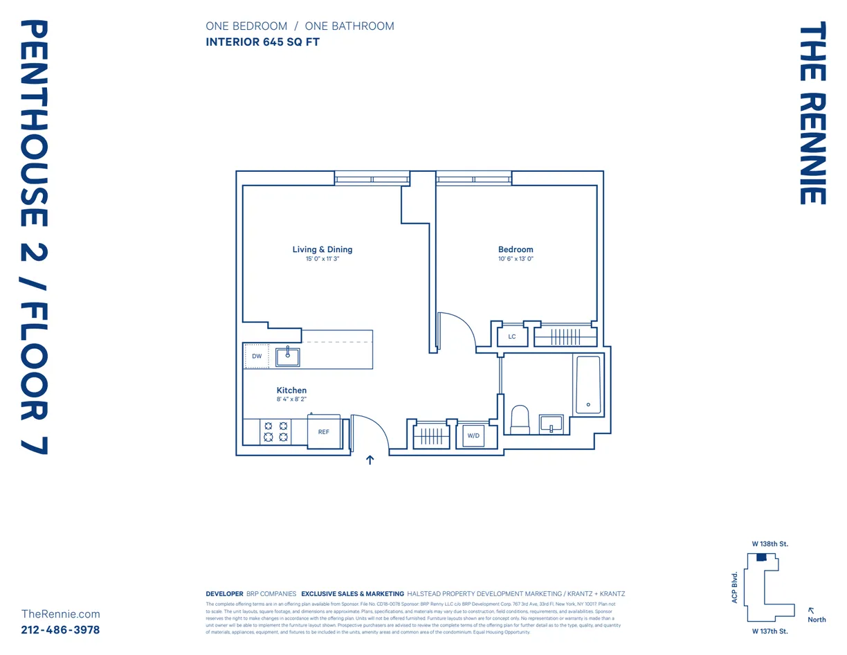 New York City Real Estate | View 2351 Adam C Powell Boulevard, PH2 | Floorplan