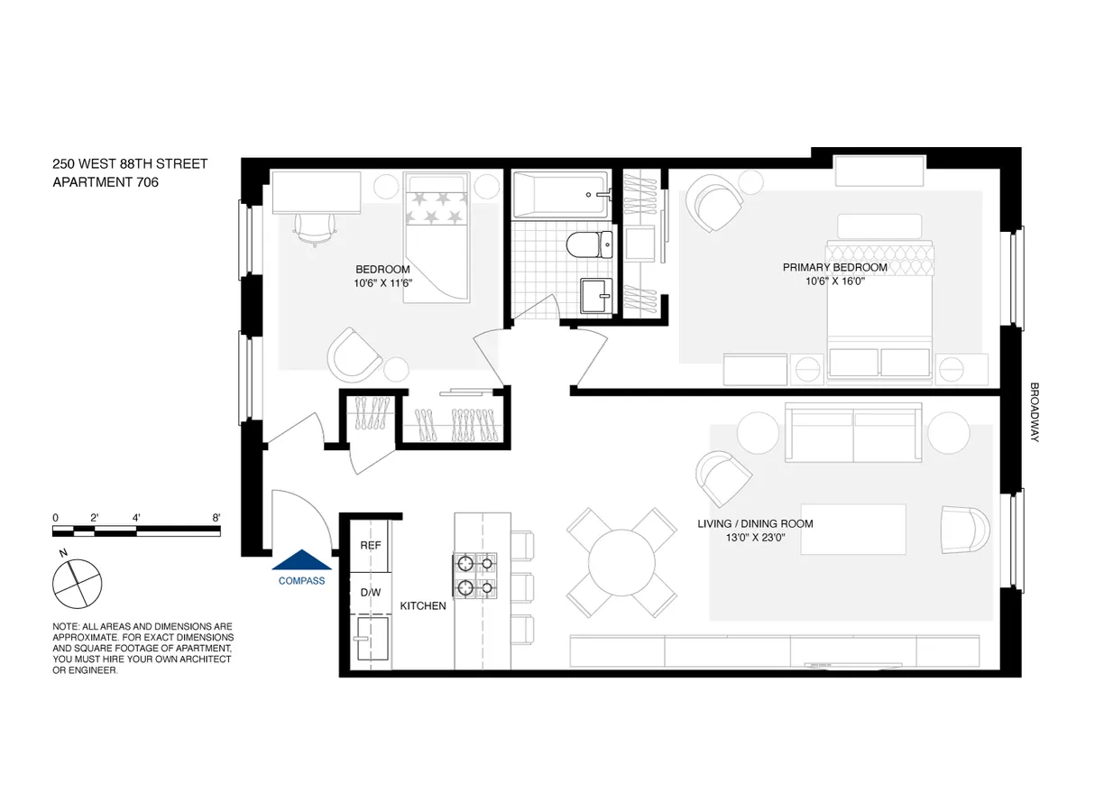 New York City Real Estate | View 250 W 88th Street, 706 | Floorplan