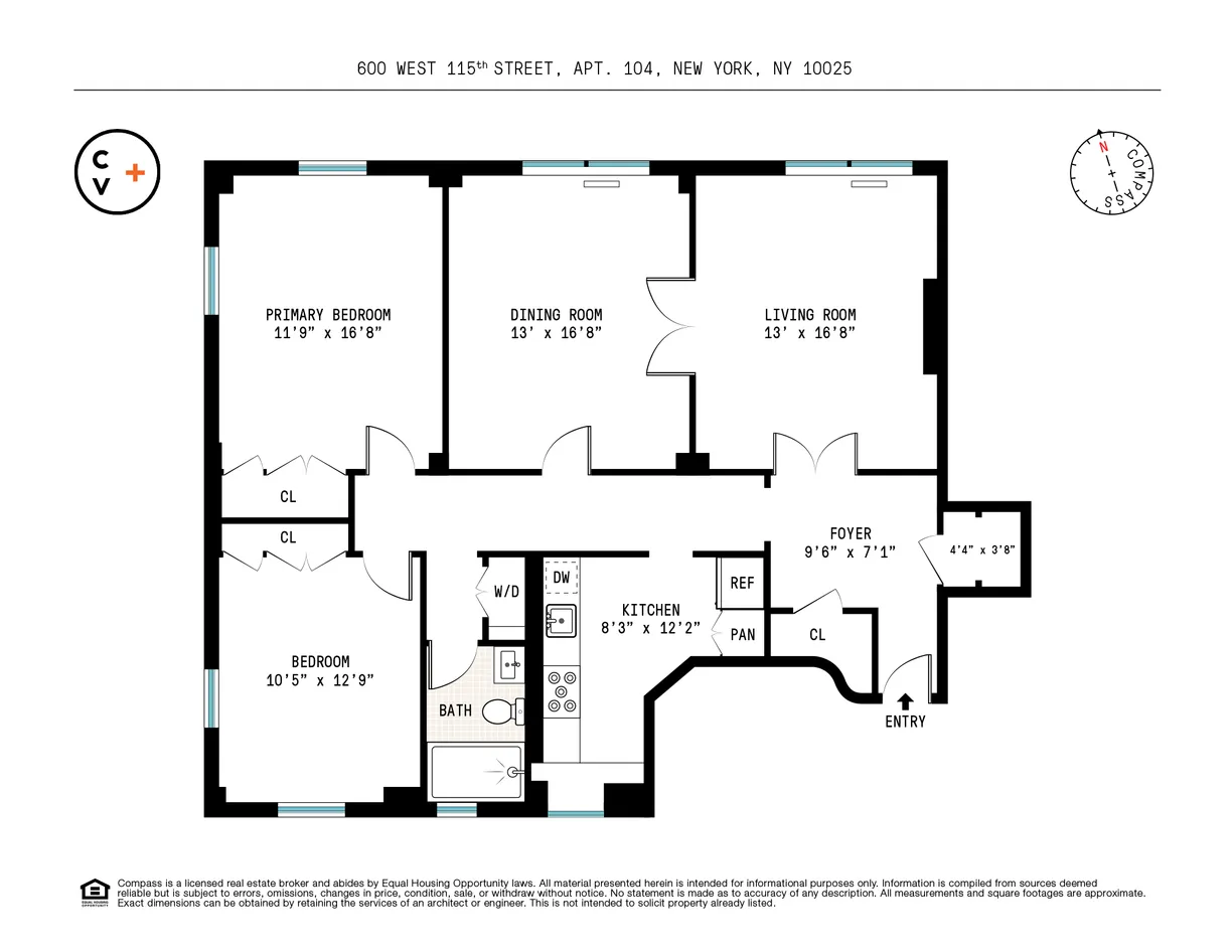 New York City Real Estate | View 600 W 115th Street, 1004 | Floorplan 1