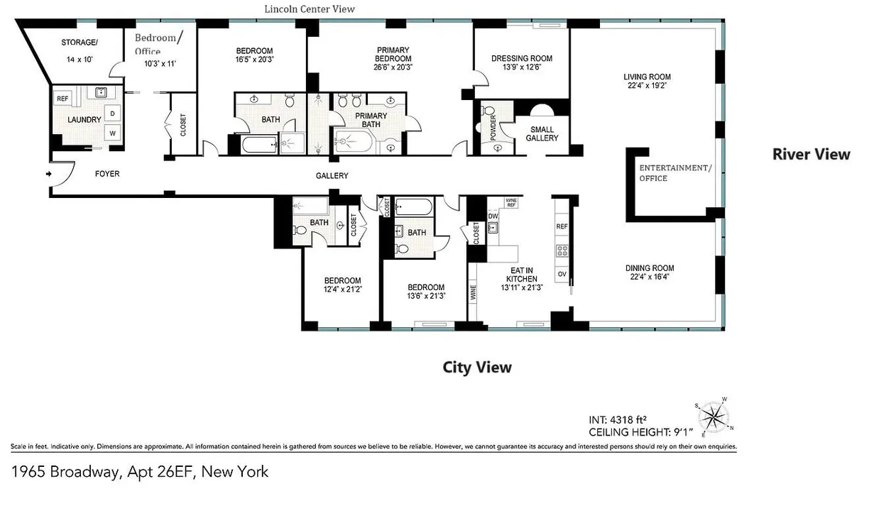 New York City Real Estate | View 1965 Broadway, 26E | Floorplan
