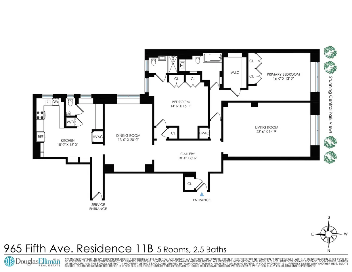 New York City Real Estate | View 965 5th Avenue, 11B | Floorplan