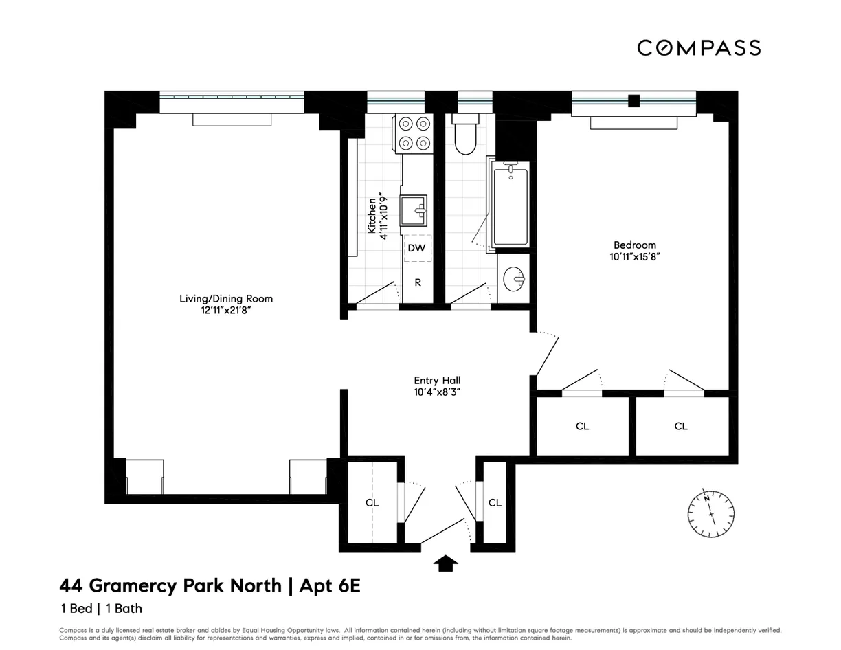 New York City Real Estate | View 44 Gramercy Park N, 6E | Floorplan 2