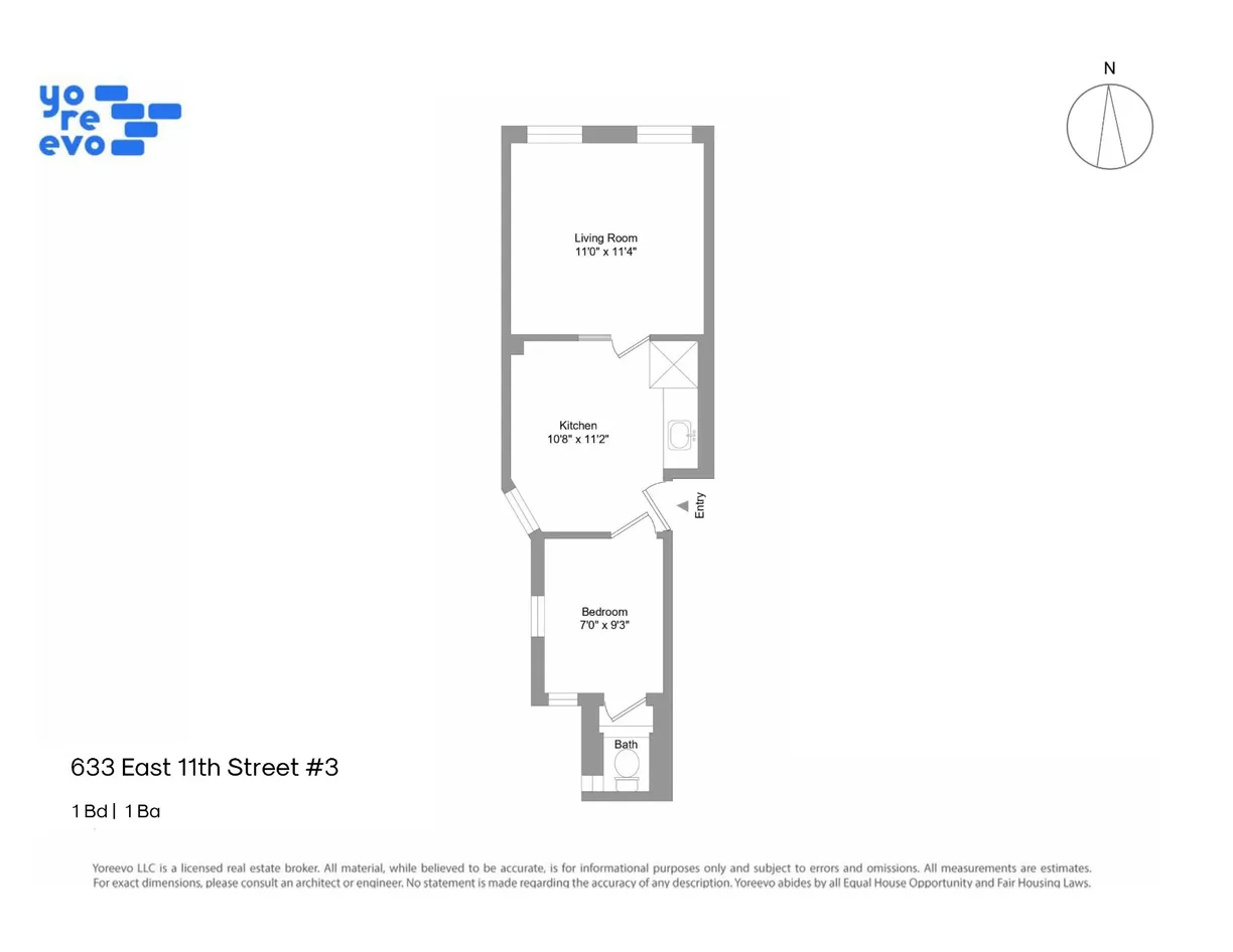 New York City Real Estate | View 633 6 E 11th Street, 3 | Floorplan