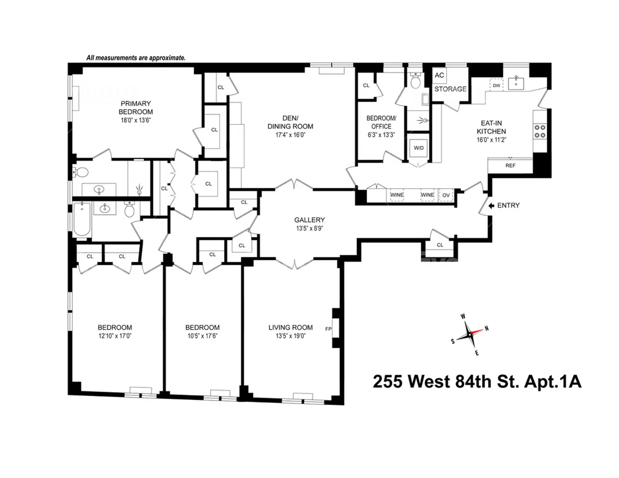 New York City Real Estate | View 255 W 84th Street, 1A | Floorplan 1
