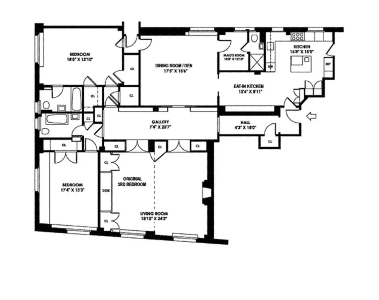 New York City Real Estate | View 255 W 84th Street, 1A | Floorplan 2