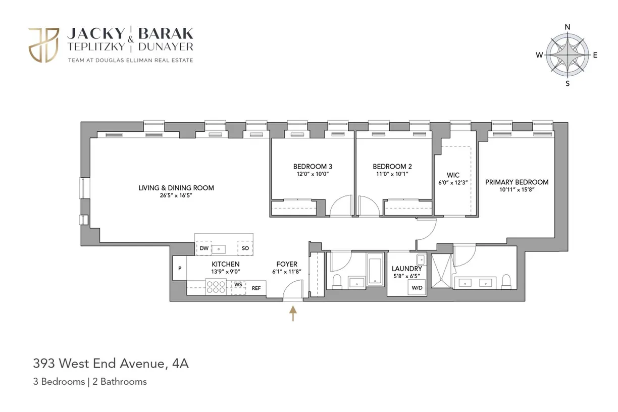 New York City Real Estate | View 393 W End Avenue, 4A | Floorplan