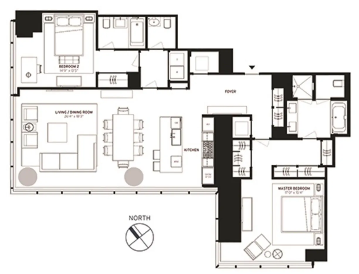 New York City Real Estate | View 157 W 57th Street, 47B | Floorplan