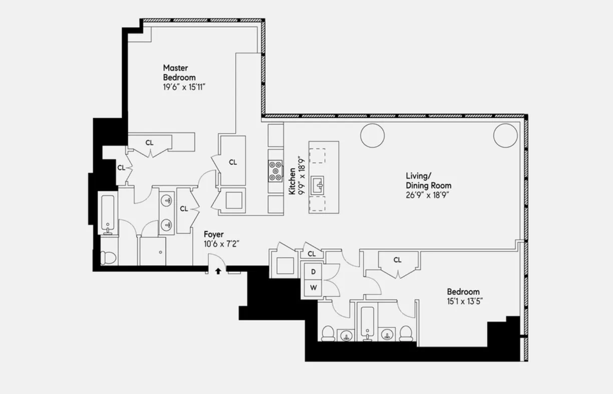 New York City Real Estate | View 157 W 57th Street, 50B | Floorplan