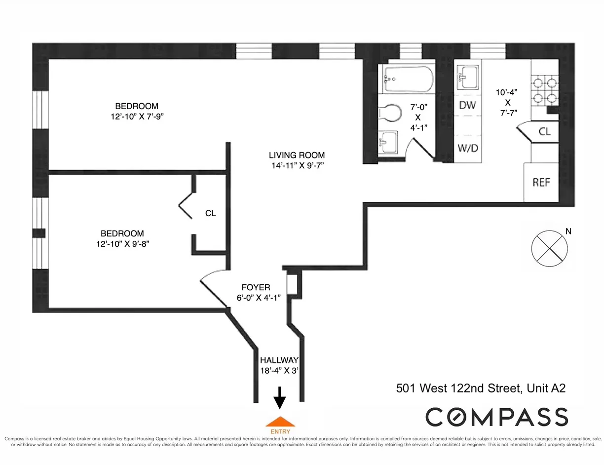 New York City Real Estate | View 501 W 122nd Street, A2 | Floorplan