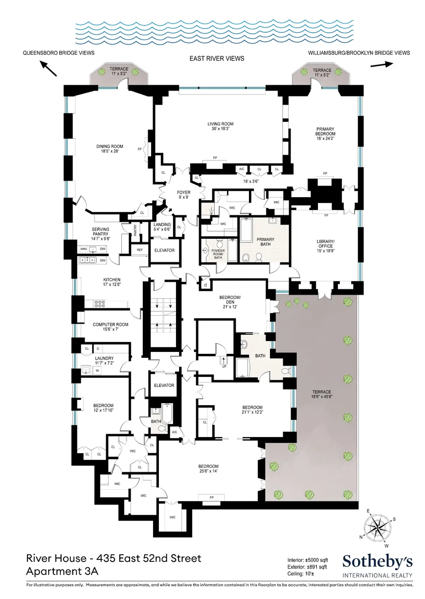 New York City Real Estate | View 435 E 52nd Street, 3A | Floorplan 1