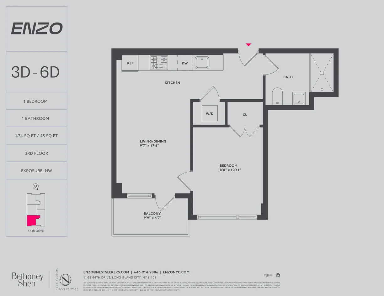 New York City Real Estate | View 11-52 44th Drive, 6D | Floorplan