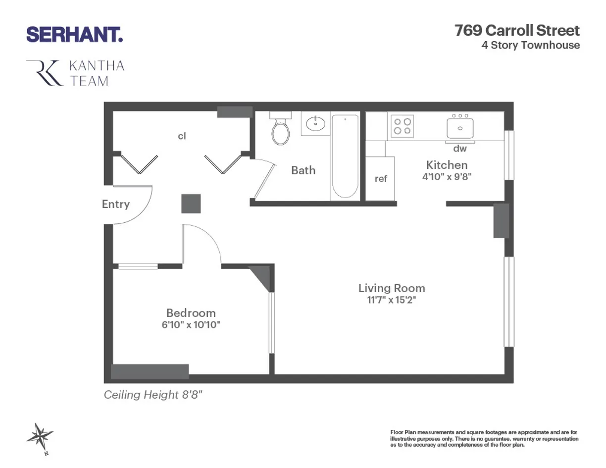 New York City Real Estate | View 161 W 16th Street, 6I | Floorplan 1
