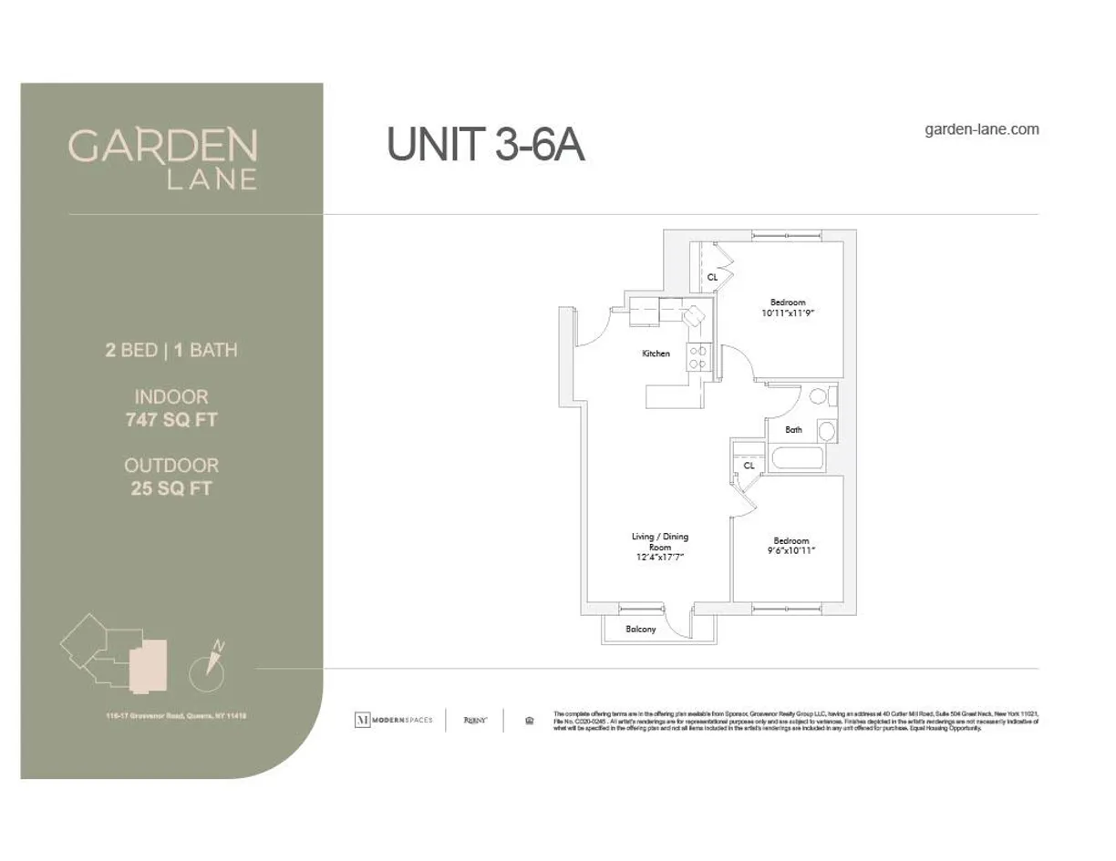 New York City Real Estate | View 116-17 Grosvenor Lane, 4A | Floorplan