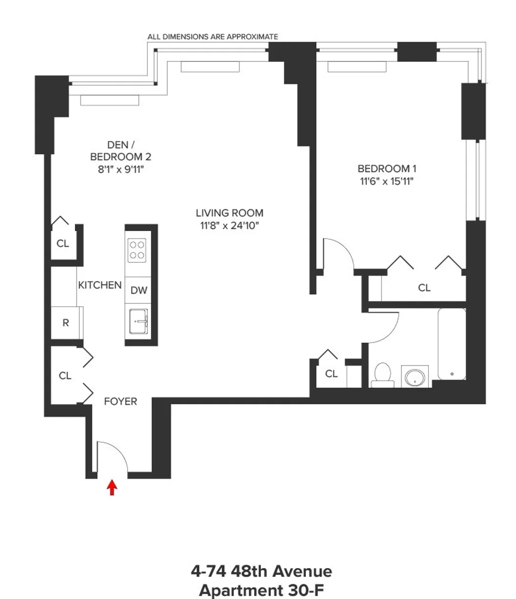 New York City Real Estate | View 4-74 48th Avenue, 30F | Floorplan 1