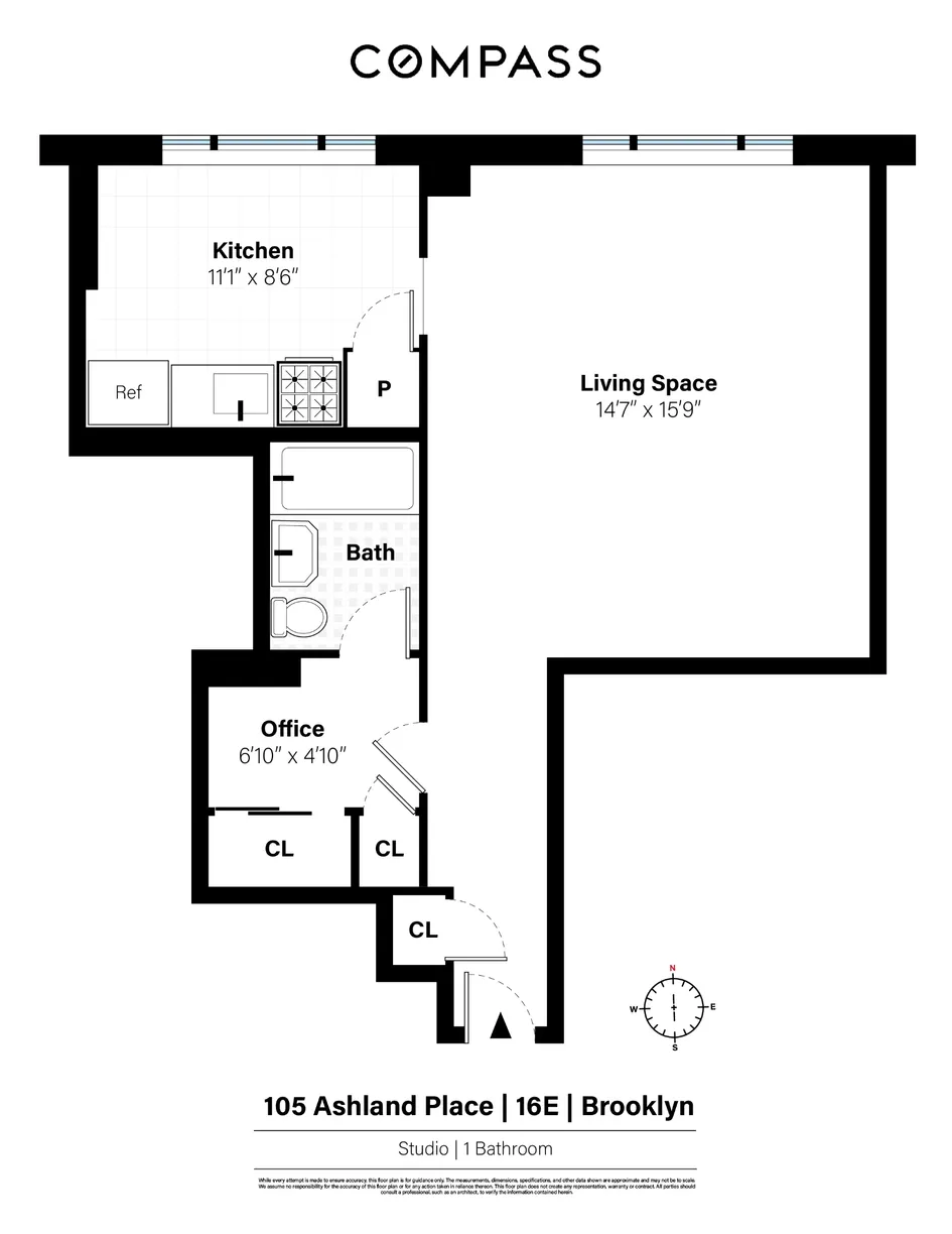 New York City Real Estate | View 105 Ashland Place, 16E | Floorplan