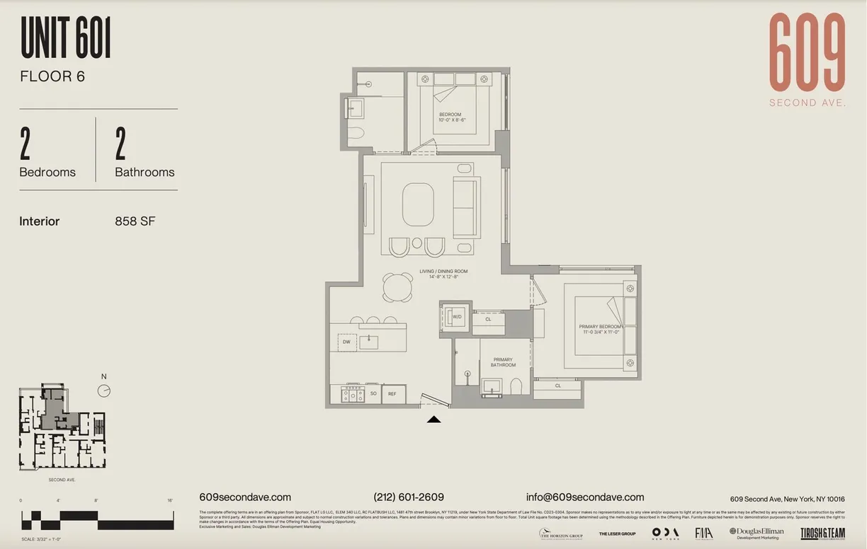 New York City Real Estate | View 609 2nd Avenue, 601 | Floorplan