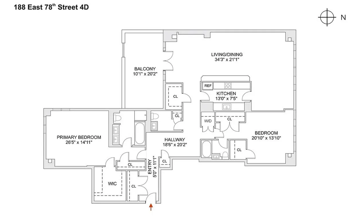 New York City Real Estate | View 188 E 78th Street, 4D | Floorplan