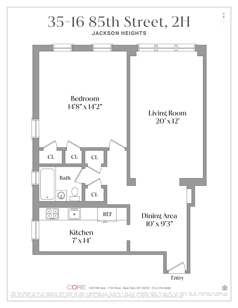 New York City Real Estate | View 35-16 85th Street, 2H | Floorplan