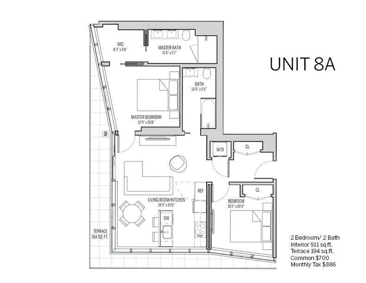 New York City Real Estate | View 179 20th Street, 8A | Floorplan 1
