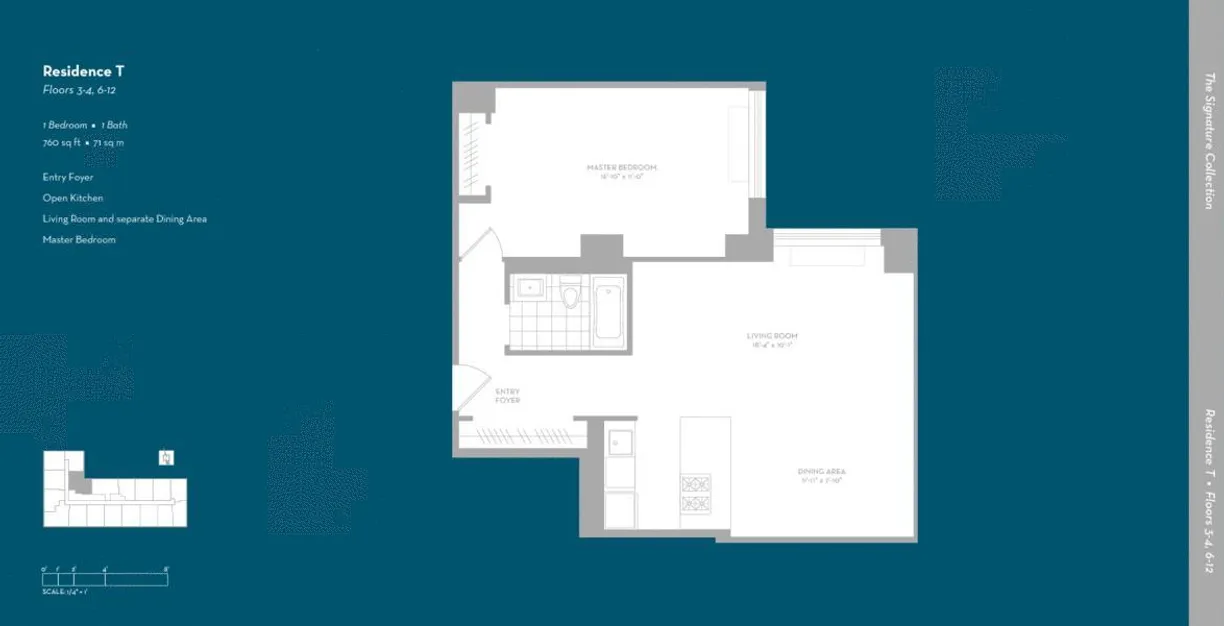 New York City Real Estate | View 225 Rector Place, 6T | Floorplan 1