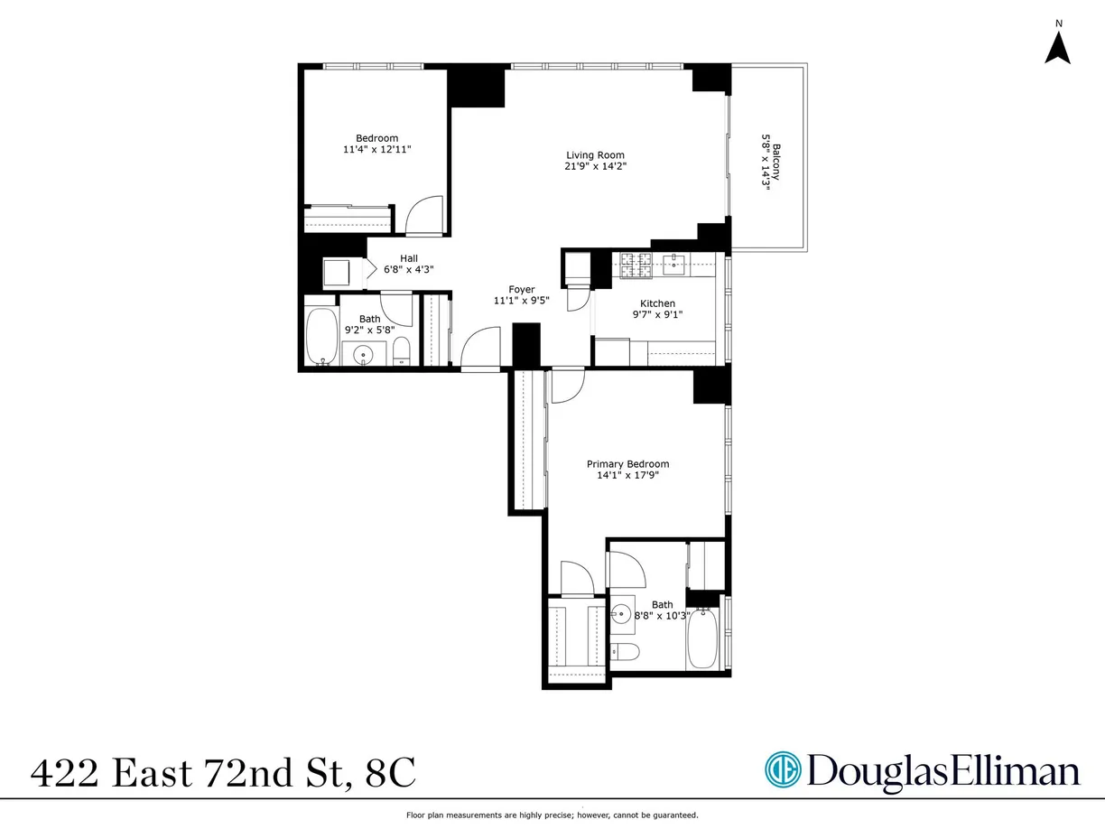 New York City Real Estate | View 422 E 72nd Street, 8C | Floorplan 2
