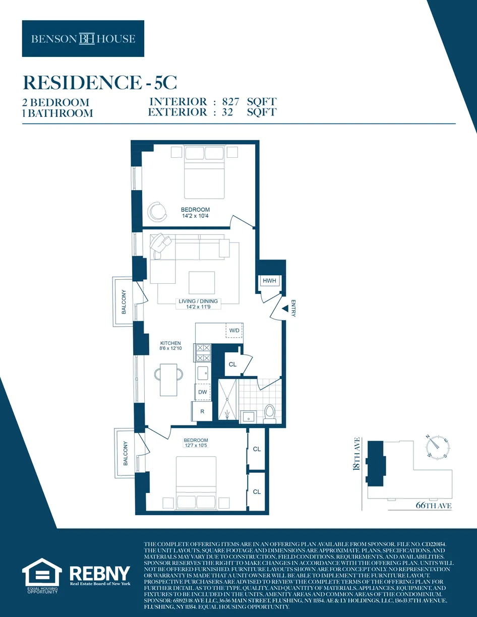 New York City Real Estate | View 1807 66th Street, 5C | Floorplan 1