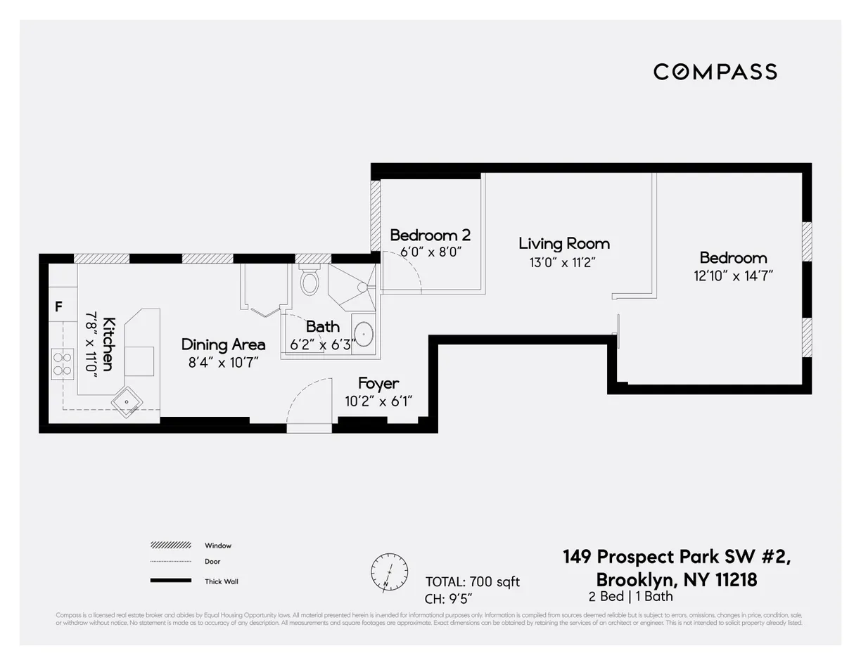 New York City Real Estate | View 149 Prospect Park Sw, 2 | Floorplan 2