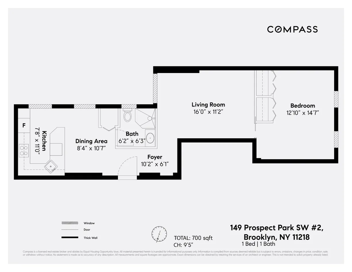 New York City Real Estate | View 149 Prospect Park Sw, 2 | Floorplan 1