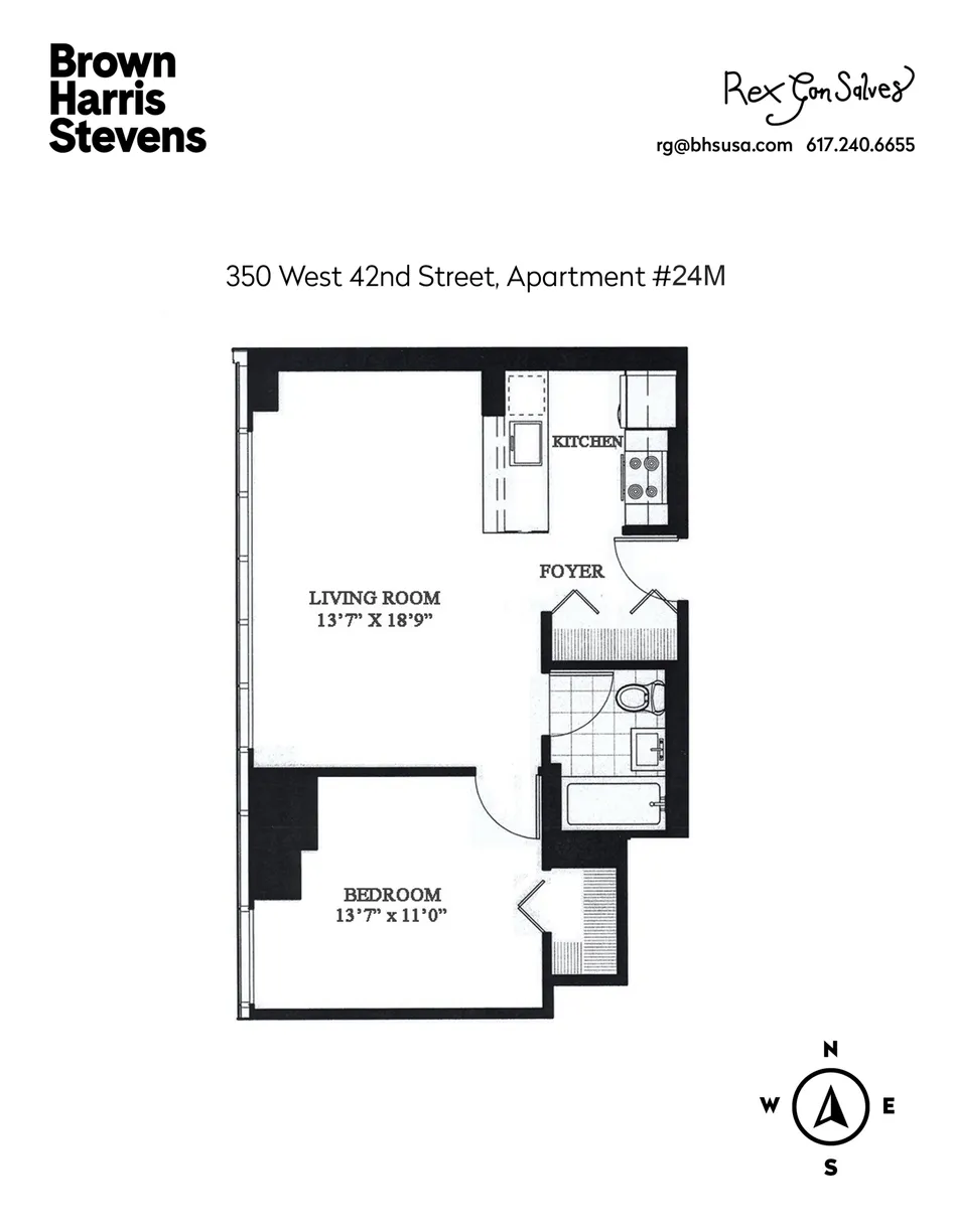 New York City Real Estate | View 350 W 42nd Street, 24M | Floorplan
