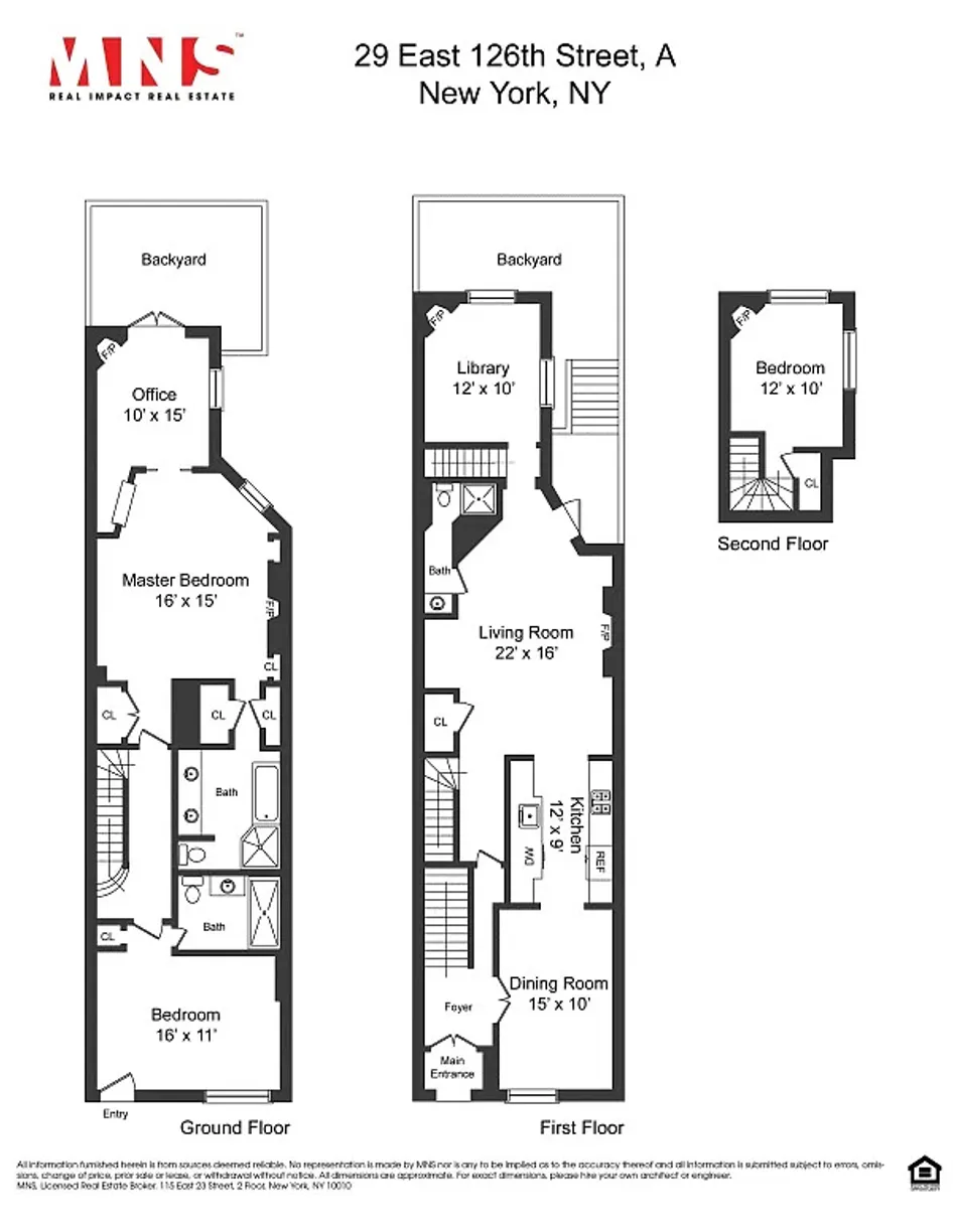 New York City Real Estate | View 29 E 126th Street, A | Floorplan 1
