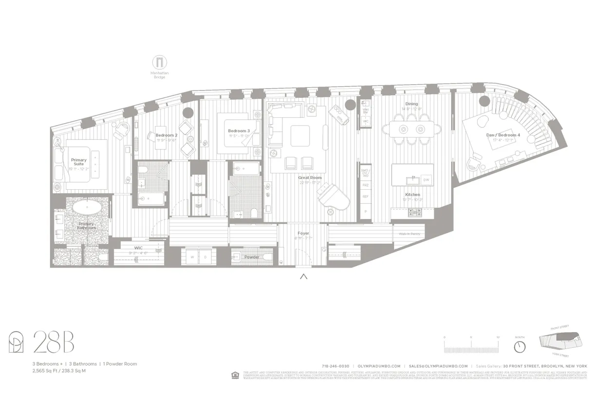 New York City Real Estate | View 30 Front Street, 28B | Floorplan