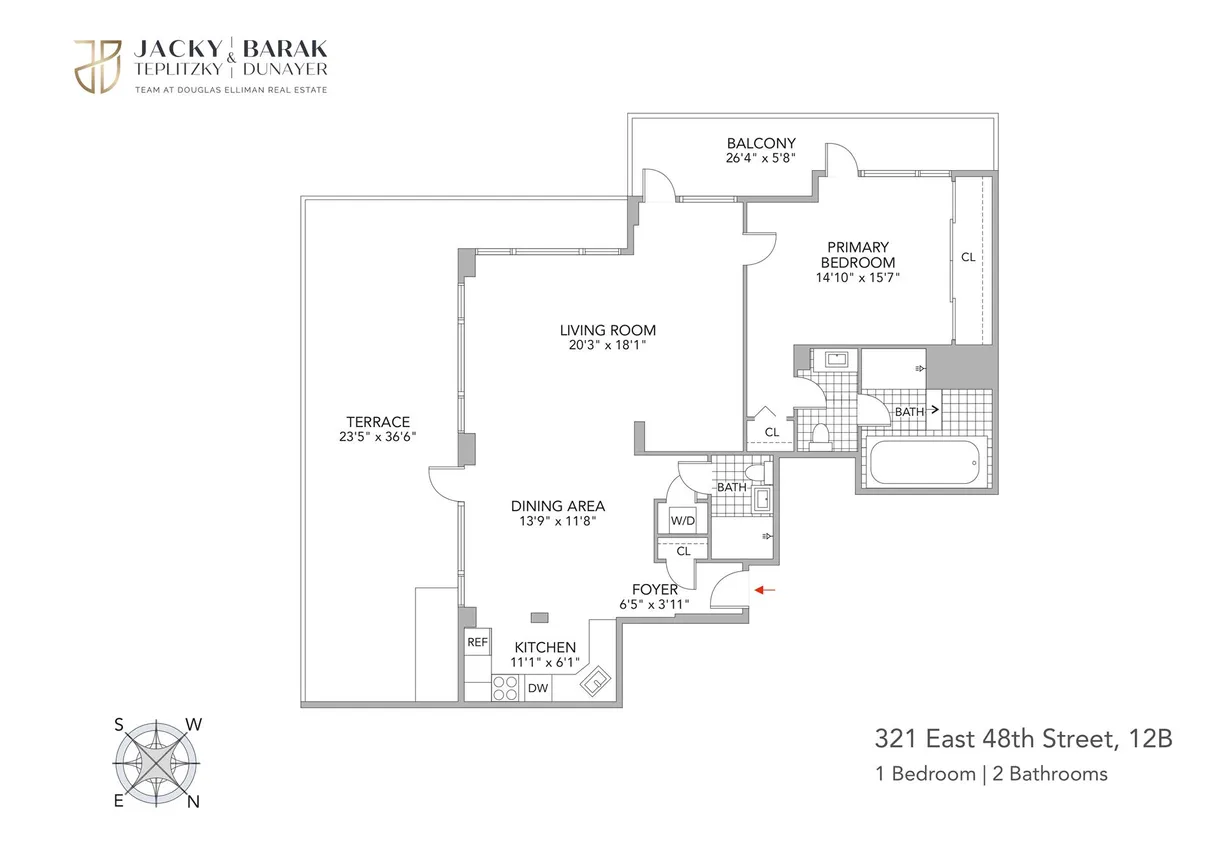 New York City Real Estate | View 321 E 48th Street, 12B | Floorplan 1