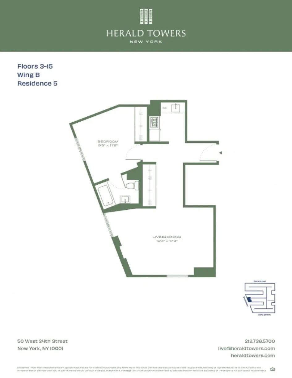 New York City Real Estate | View 50 W 34th Street, 7B05 | Floorplan