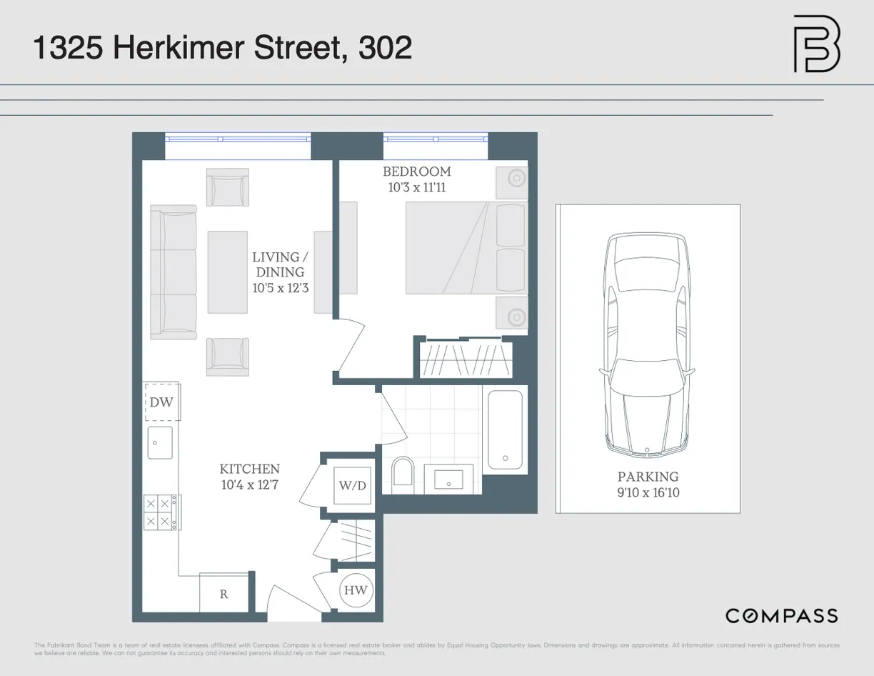 New York City Real Estate | View 1325 Herkimer Street, 302 | Floorplan
