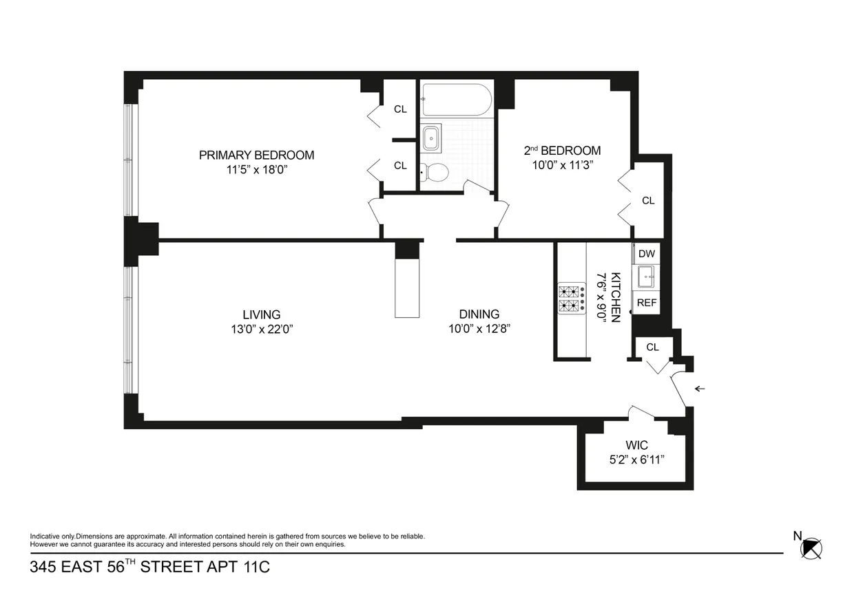 New York City Real Estate | View 345 E 56th Street, 11C | Floorplan