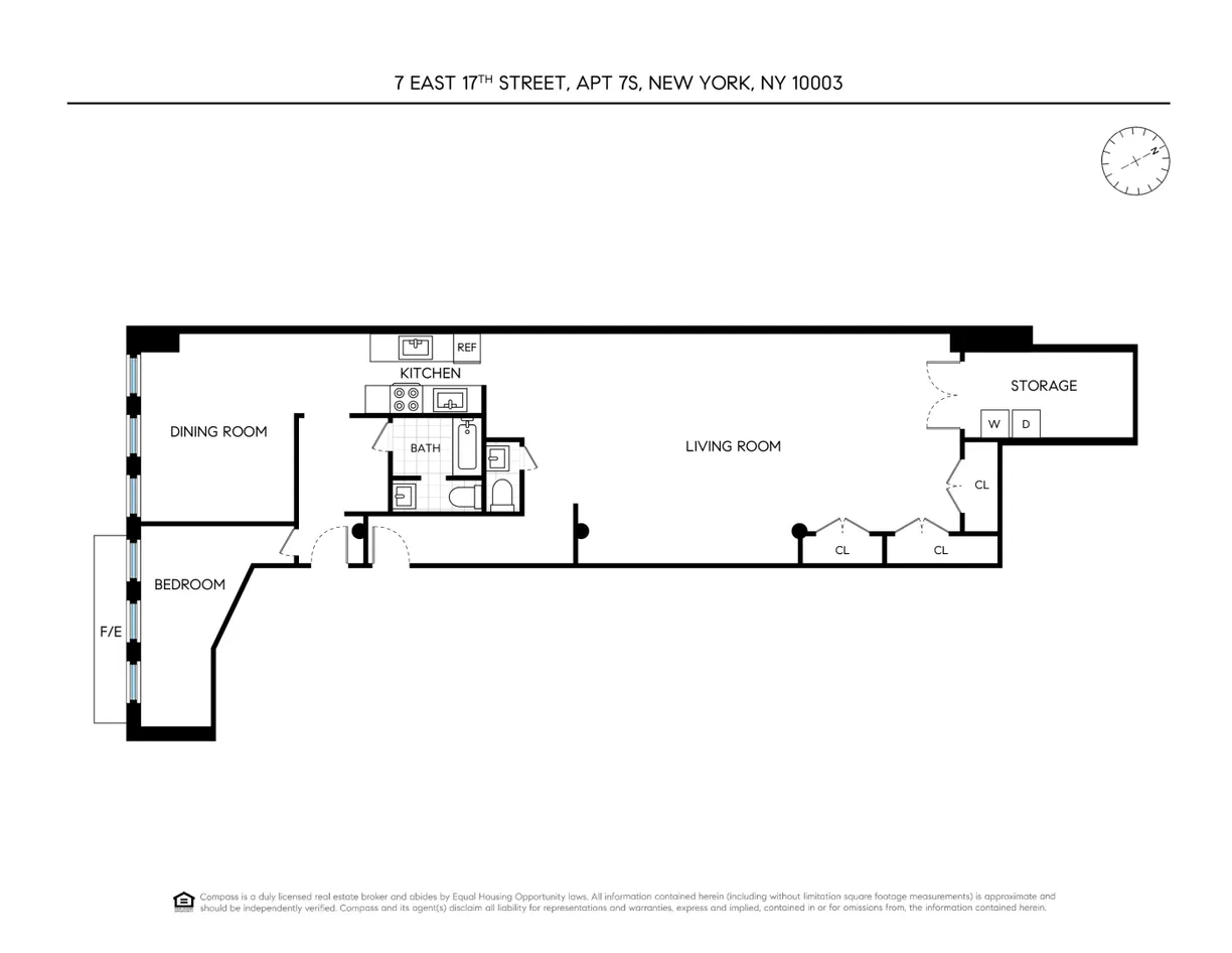 New York City Real Estate | View 7 E 17th Street, 7S | Floorplan