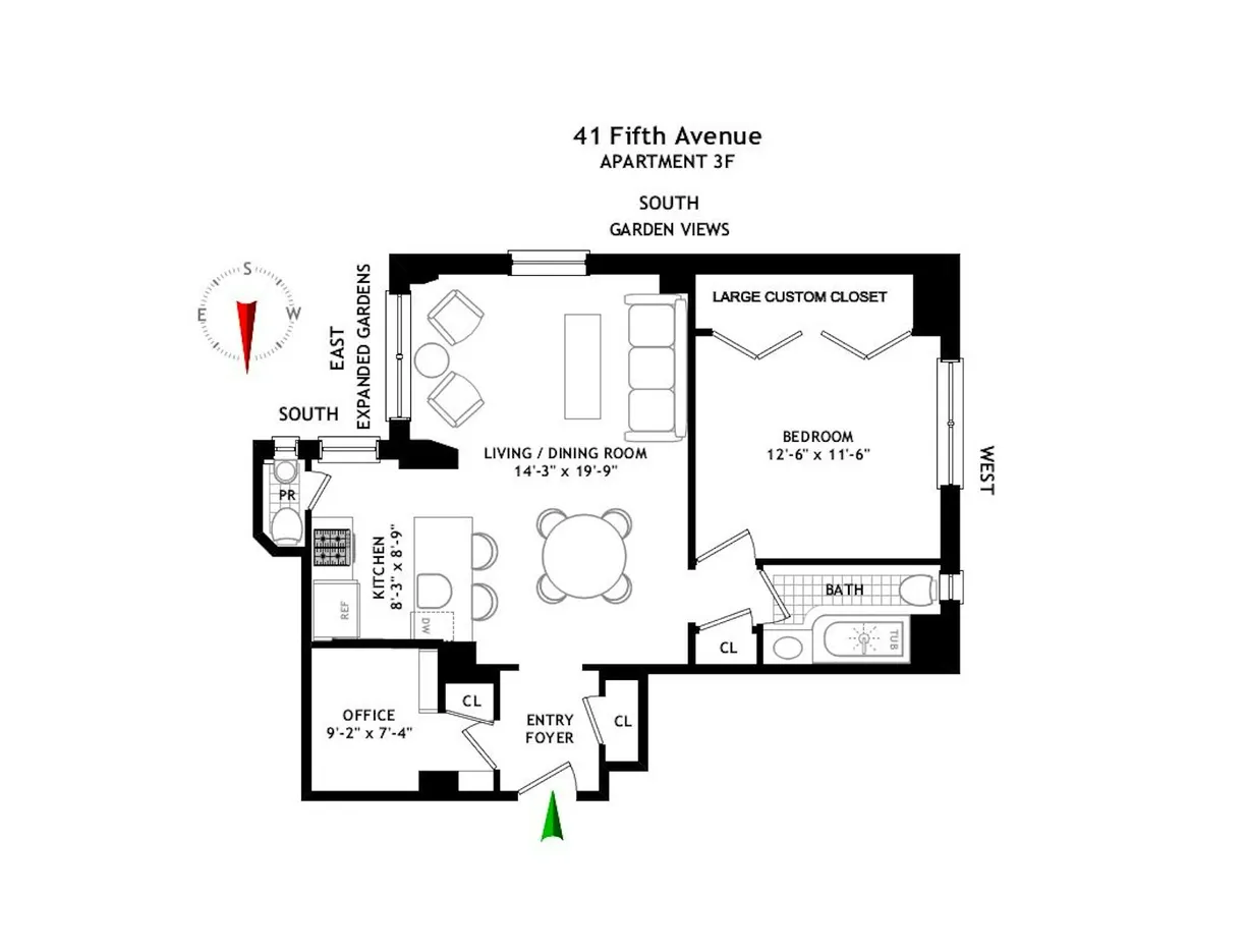 New York City Real Estate | View 41 5th Avenue, 3F | Floorplan