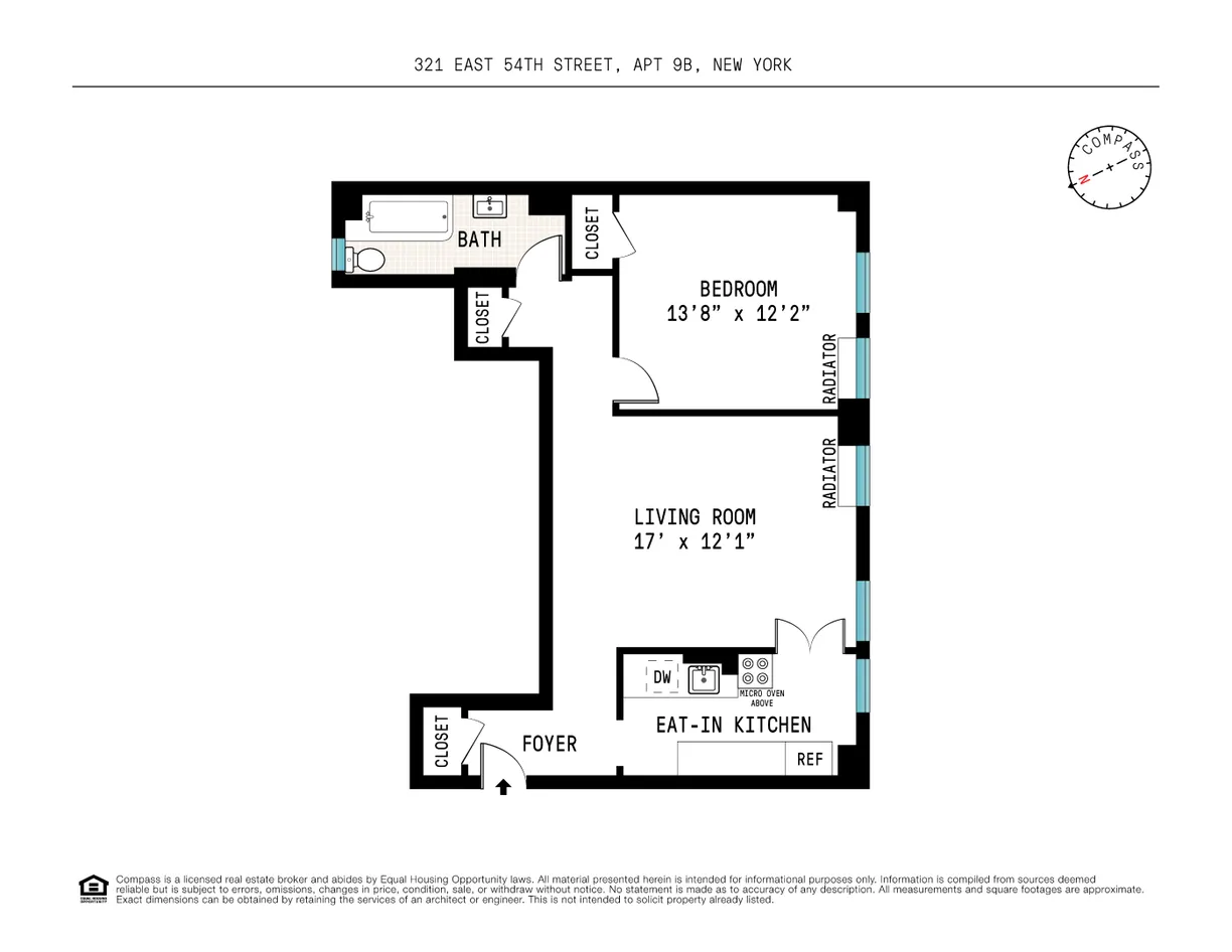 New York City Real Estate | View 321 E 54th Street, 9B | Floorplan