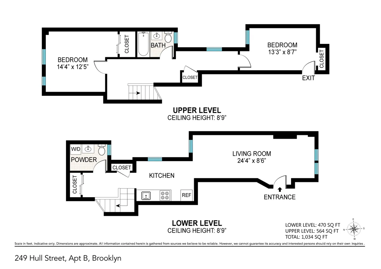 New York City Real Estate | View 249 Hull Street, B | Floorplan