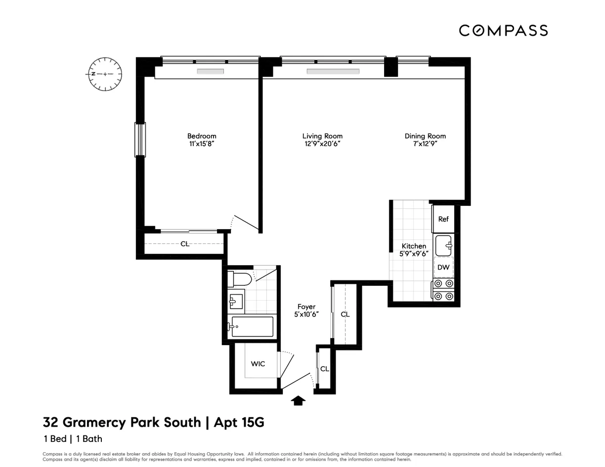New York City Real Estate | View 32 Gramercy Park S, 15G | Floorplan