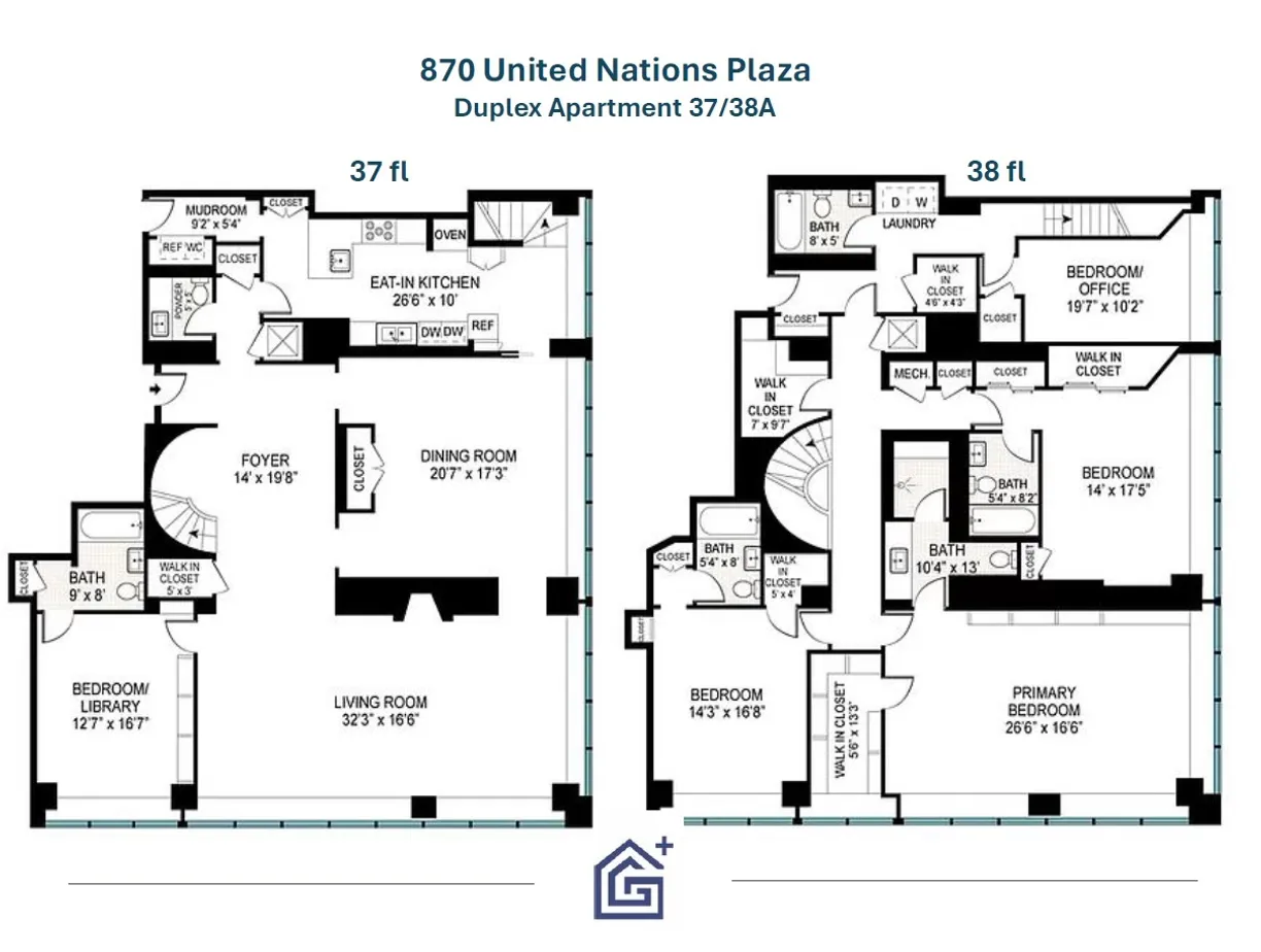 New York City Real Estate | View 870 United Nations Plaza, 37/38A | Floorplan