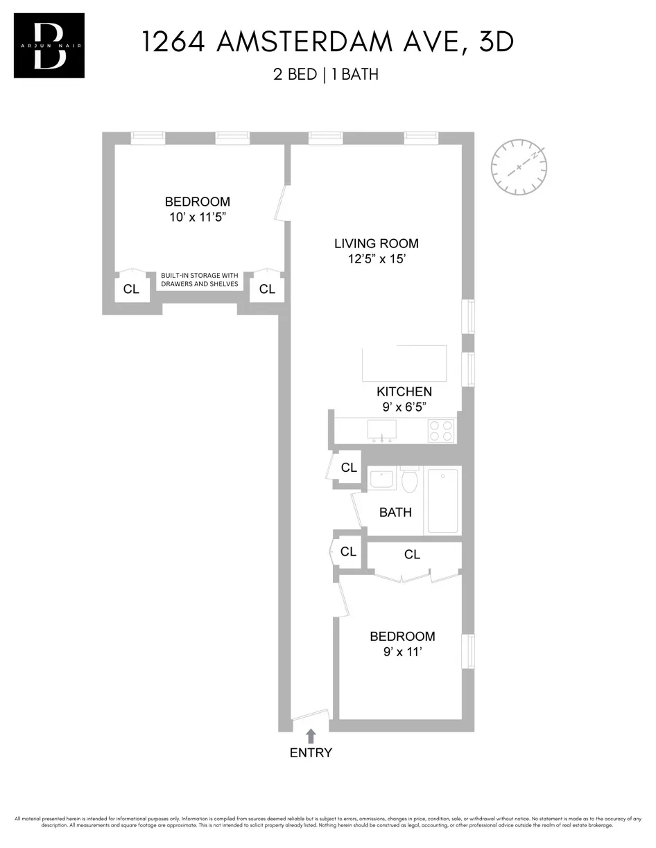 New York City Real Estate | View 1264 Amsterdam Avenue, 3D | Floorplan